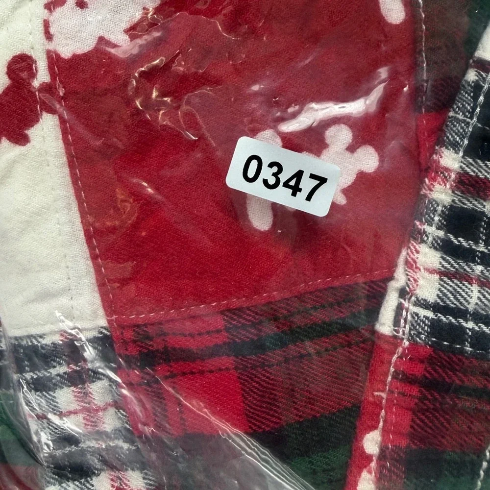 Disney Parks Mickey Mouse Christmas Patchwork Plaid Flannel Pajama Pants XL Red - Picture 10 of 10